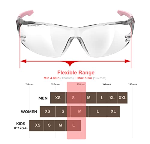 HTS HUNTERSKY ANSI Z87.1 Anti-Fog Wrap-Around Clear Safety Glasses, Pickleball lab chemistry goggles with Scratch Resistant