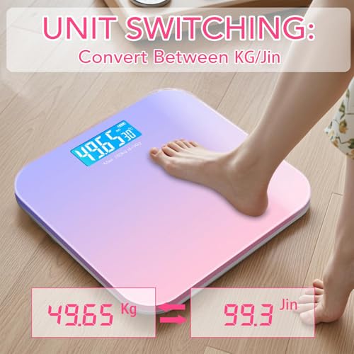 Weight Scales Bathroom, Smart Scale for Body Weight Accurate Measurement, Tempered Glass Digital Bathroom Scale, Weight Sc...