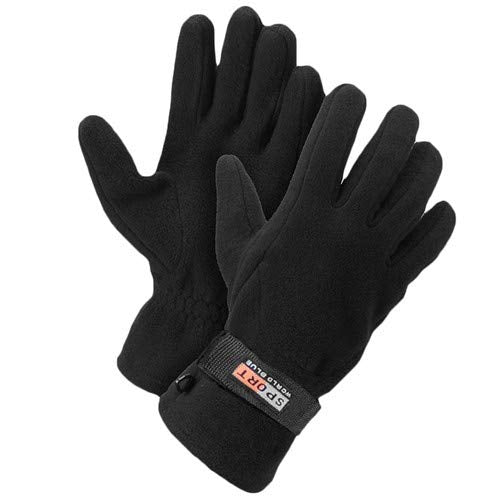 Men's Fleece Lined Adjustable Soft & Warm Thick Winter Gloves