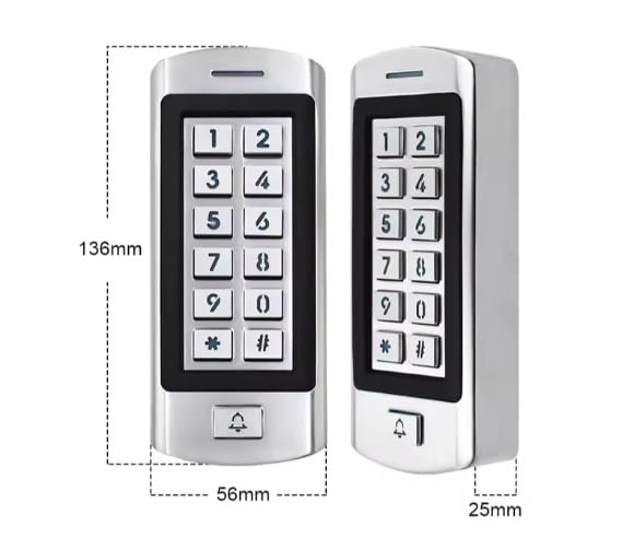 Stainless Waterproof Door Access Control System Kit, 300kg/660lbs Force Electric Magnetic Door Lock Kit with RFID Keypad/Reader Home Security System 10 Keyfobs 110V Power Supply Metal Exit Button