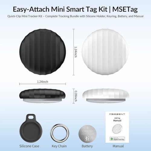 Tracker Tag (4 Pack) - Apple MFi Certified & IP67 Waterproof | Works with Apple Find My Network (iOS) to Track Keys, Walle...