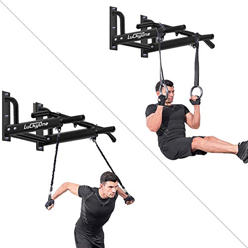 Wall Mount Pull Up Bar, Heavy Duty Steel Joist Mount Chin Up Bar, Pull-Up Bar With Wood Mount and Wall Mount Screws