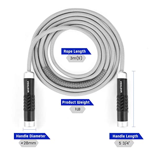 VOXLOVA Weighted Rope - 1LB Heavy Jump Rope for Men Women Fitness Workouts, Non-Slip Aluminum Handles, Premium Skipping Ro...