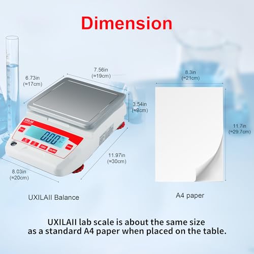 UXILAII SCIENTIFIC Lab Scale 5000g x 0.01g High Precision Electronic Analytical Balance 0.01g Accuracy Laboratory Balance ...