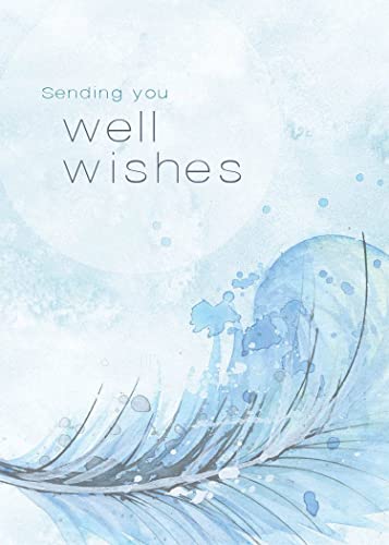 Get Well Soon Cards with Envelopes for Business & Family (Wisps of Feathers) Bulk 25 Pack of Thoughtfully Designed Recover...