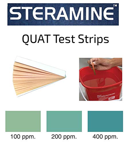 Pack of 6 (900 Tab) Steramine Sanitizing Tablets w/ 30x QT-10 Test Strips by FryOilSaver Co., Steramine Multi Purpose Contact Solution Sanitizer Tablets for Gym, Hotel, Bar, Restaurants & Food Service