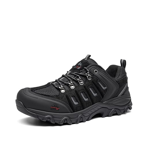 NORTIV 8 Men's Waterproof Hiking Shoes Leather Low-Top Hiking Shoes for Outdoor Trailing Trekking Camping Walking