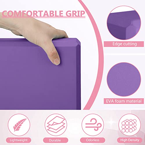 Wettarn 12 Pcs Yoga Blocks Bulk 9 x 6 x 4 Inch EVA Foam Supportive Yoga Brick Lightweight Soft Non Slip Gymnastic Blocks Y...
