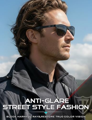 ATTCL Polarized Sunglasses Men for Driving: UV400 Protection Lightweight AL-MG Metal Rectangular Sun glasses Hiking Travel