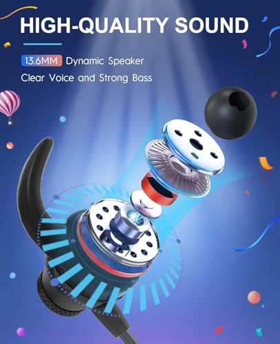 Tecno B1 Bluetooth Headphones, Bluetooth Earbuds Wireless with 60Hrs Playtime, Wireless Bluetooth Headphones for Sports, S...