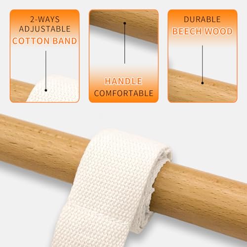 Stretching Strap with Adjustable Length, Home Yoga & Physical Therapy Tool for Full Body Flexibility, Pain Relief, Improve...
