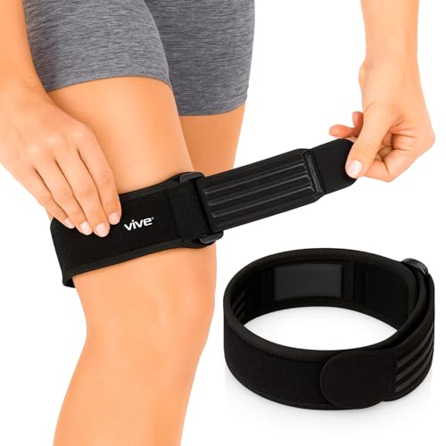 Vive IT Band Strap - Iliotibial Band Compression Wrap - Outside of Knee Pain, Hip, Thigh & ITB Syndrome Support - Neoprene...