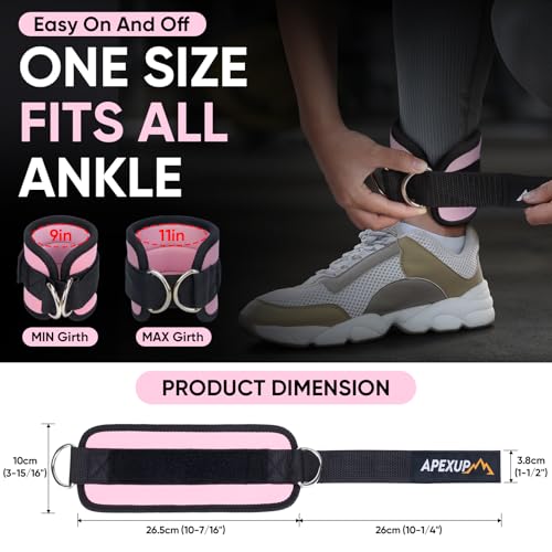 APEXUP Ankle Strap for Cable Machine, Ankle Resistance Bands, Cable Kick Back Ankle Straps for Gym, Glute Workouts, Leg Ex...