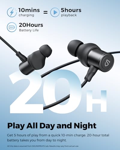 SoundPEATS Q40 HD Sports Neckband Headphones with LDAC Hi-Res Audio & Bluetooth 6.0 Stable Connection, IP67 Waterproof Wir...