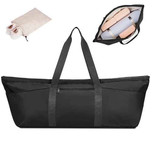 Large Yoga Mat Bag with Shoes Compartment and Wet Pocket Ladies Pilates Gym Tote Bag with Yoga Mat Holder Strap for Women ...