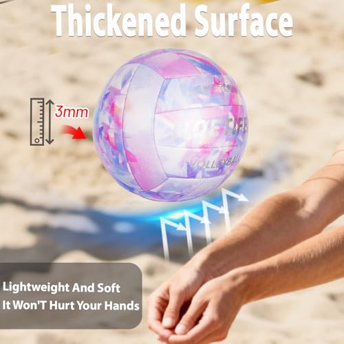 Noetifex Soft PU Leather Volleyball, Official Size 5,Thickened Durable Indoor Outdoor Waterproof Volleyball for Beach, Poo...