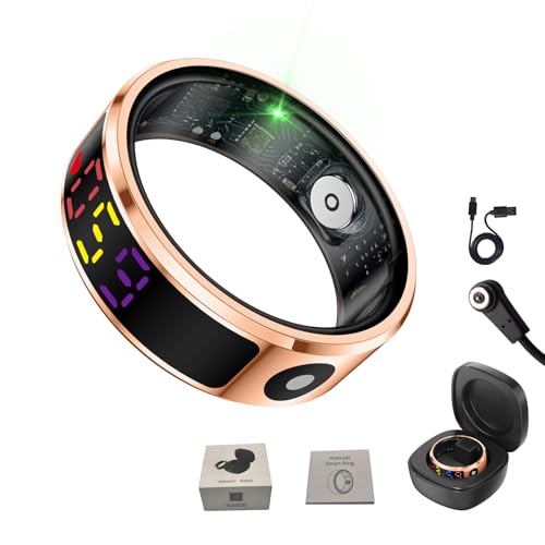 DJ.KEKAO Smart Ring with Color Screen|Track Heart Rate, Sleep, Blood Oxygen,Steps |Power|Display| Short-Form Video/Remote ...