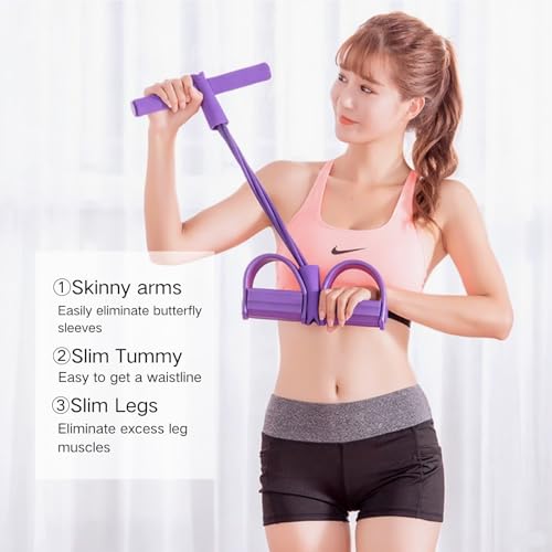 Fitness Resistance Bands Set with Handles & Ankle Straps - 4 Tube Exercise Bands for Arm, Leg, Strength Training, Stretchi...