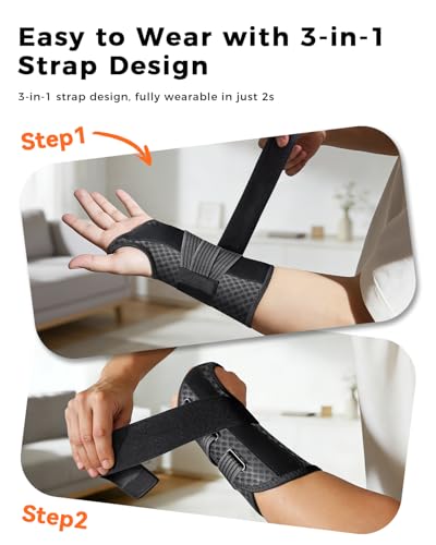 Carpal Tunnel Wrist Brace for Women&Men, [Ultra Breathable & Upgraded Support] Night Wrist Support with Metal Splints Fit ...