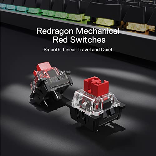 Redragon K556 PRO Upgraded Wireless RGB Gaming Keyboard, BT/2.4Ghz Tri-Mode Aluminum Mechanical Keyboard w/No-Lag Connecti...
