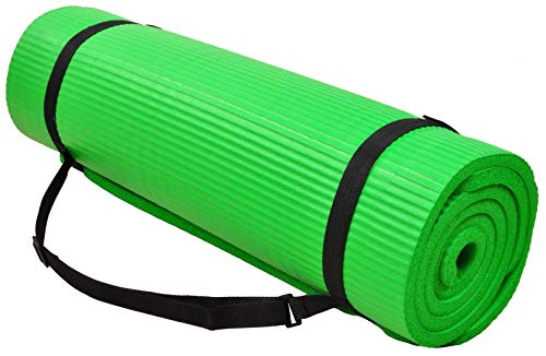 Fitvids All Purpose 1/2-Inch Extra Thick High Density Anti-Tear Exercise Yoga Mat and Knee Pad with Carrying Strap and Opt...
