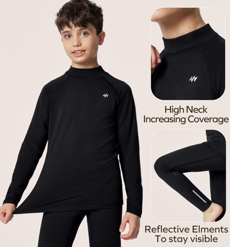 Ewedoos Thermal Underwear Set for Kids Thermals Top and Bottom Set Boys Long Johns Base Layer Thermal Set