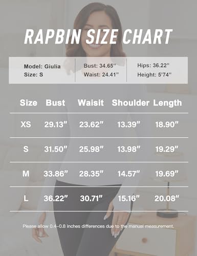 Rapbin Thermal Shirts for Women Long Sleeve Tops Ladies Fleece Undershirt for Winter Cold Weather with Thumb Holes XS-L
