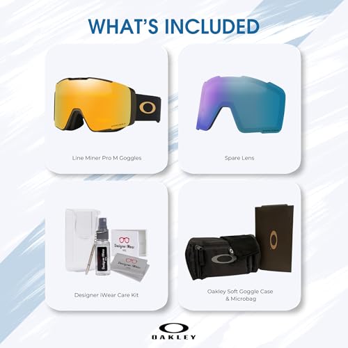 Oakley Line Miner Pro Ski Goggles For Men For Women Microfiber Cloth Bag + BUNDLE with Care Kit