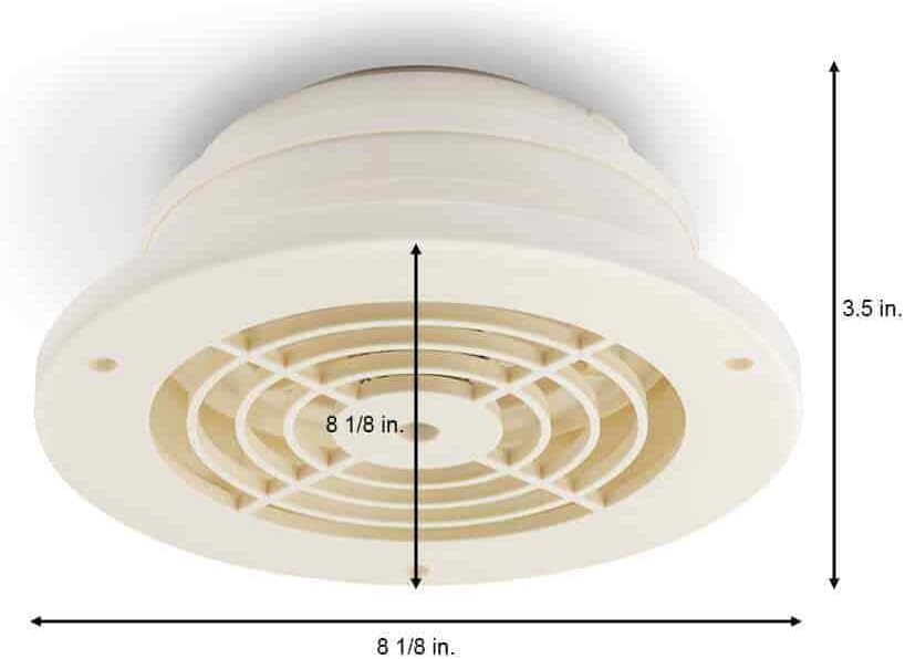Black for SEVBLKX 4", 5", 6" Soffit Exhaust Vent for Bathroom and for Kitchen Fan