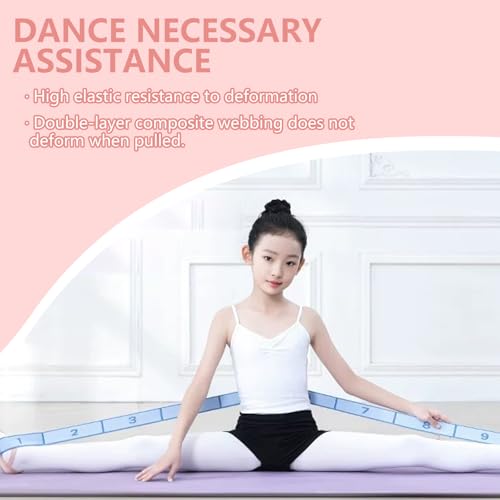 Qiyuda 2 Pcs Stretch Strap for Kids, Elastic Gymnastics Stretching Ballet Dance Band Resistance Strap with 8 Loops (Pink B...