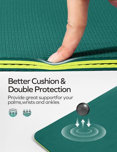 Ewedoos Eco Friendly Yoga Mat Thick TPE Yoga Mat Non Slip Yoga Mats Anti-tear Exercise Workout Mat for Women Men Kids Yog...