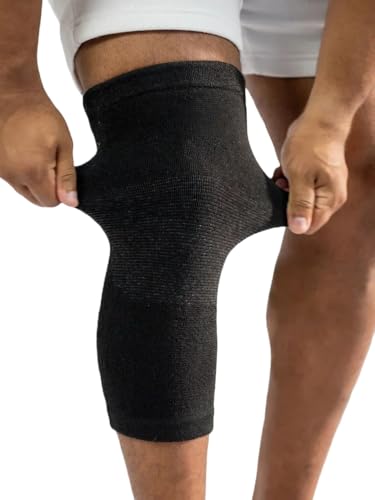inflossom Bamboo Knee Sleeves, 2-Pack Knee Compression Sleeve Women Men Elastic Warm Slip-on Recovery Knee Brace for Arthr...