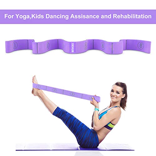 DEHUB Stretch Strap, Elastic Yoga Stretching Strap, Multi-Loop for Physical Therapy, Pilates, Yoga, Dance & Gymnastics Exe...