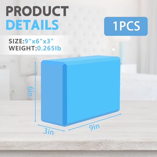 MBHKRRS 9"x6"x3" Yoga Blocks, Soft Non-Slip Surface Premium Foam Blocks, Supportive, Lightweight, Odor Resistant, Yoga Acc...
