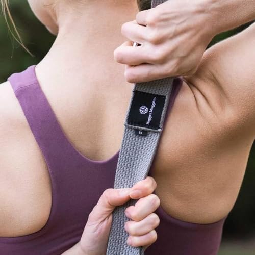 Hugger Mugger D-Ring Cotton Yoga Strap - Super Strong Cotton, Metal D-Ring Buckle, Multiple Lengths Available
