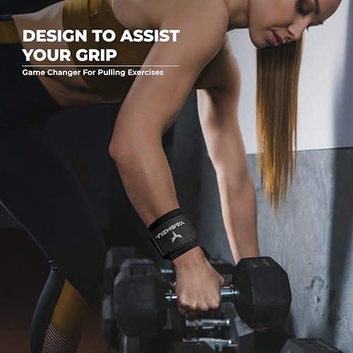 YAGHZU Weight Lifting Hooks, Padded Weight Lifting Straps Wrist Straps for Men and Women, Premium Deadlift Straps for Weig...