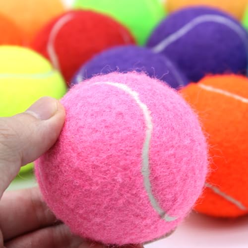 ZHUOKECE Tennis Balls, 18 Pack Training Tennis Balls Practice Balls with Mesh Bag for Easy Transport, Pet Dog Playing Ball...