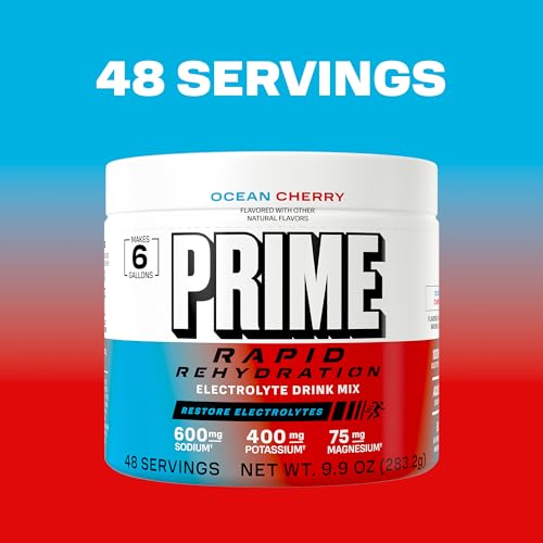 Prime Rapid Rehydration Electrolyte Powder, Ocean Cherry, Sugar Free Hydration Drink Mix with Sodium, Potassium, Magnesium...