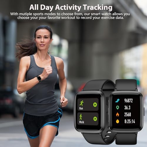 POIUZET Fitness Tracker, Fitness Watch with Blood Oxygen, Heart Rate Monitor, Steps Calories Counter, Sleep Monitor, Pedom...