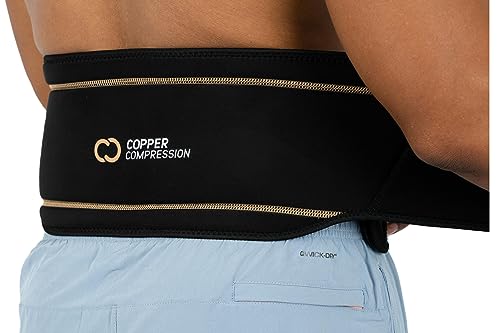 Copper Compression Back Brace - Copper Infused Support Belt Wrap for Lumbar / Lower Back Pain Relief, Sciatica, Pain - Exe...