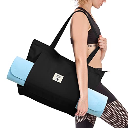 WLLWOO WLLWOO Yoga Bags for Women with Yoga Mats Bags Carrier Carryall Canvas Tote for Pilates Shoulder for Travel Office ...