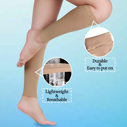 Lin Performance Medical Calf Compression Sleeve for Women and Men Lightweight Footless Socks for Nurses, Pregnant, Travel ...