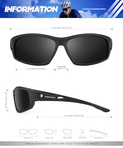 NSSIW Polarized Sunglasses-for-Men-Women Sports Mens-Sunglasses: Wrap Around Sun Glasses UV400 Running Fishing Golf 3 Packs