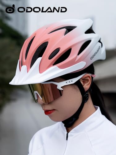 Odoland Adult Bike Helmet and Cycling Sunglasses Set for Men & Women, Safety Certified Bicycle Helmet with UV Protection G...