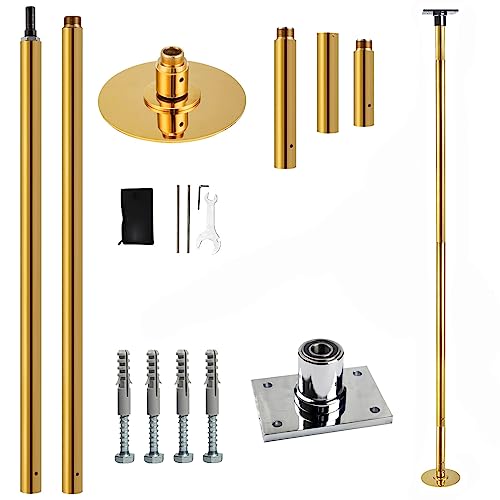 PRIOR FITNESS Permanent Fixed Dance Pole Kit, Professional 45mm Spinning & Static Dancing Pole Heavy-Duty Steel Pole Dance...