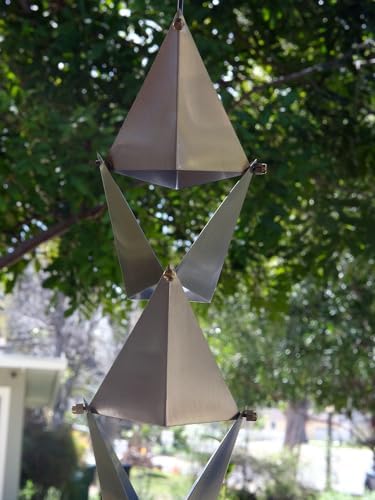 Nutshell Stores Origami Rain Chain - Stainless Steel - 18 Feet