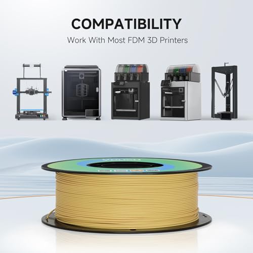 YOUSU Matte PLA Filament 1.75mm 1KG, Light Brown 3D Printer Filament, A Variety of Colors and Unique Matte Effect, Easy to Print, Great Layer Bonding, Works with Most FDM Printers