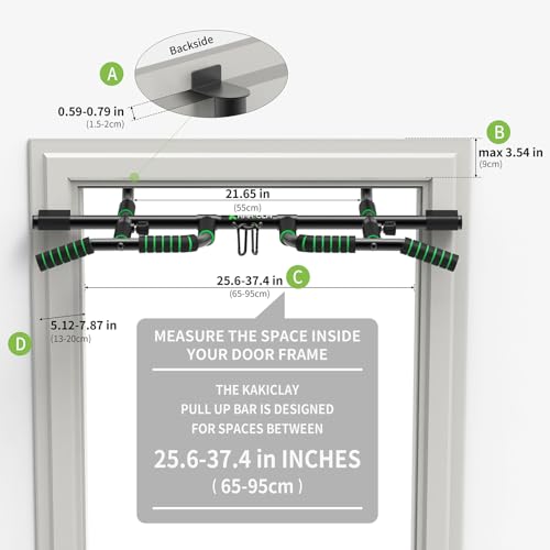 KAKICLAY New Upgrade Pull Up Bar for Doorway with Ergonomic Grip - Upto 440 Lbs Capacity, No Screwing or Slipping - USA Or...