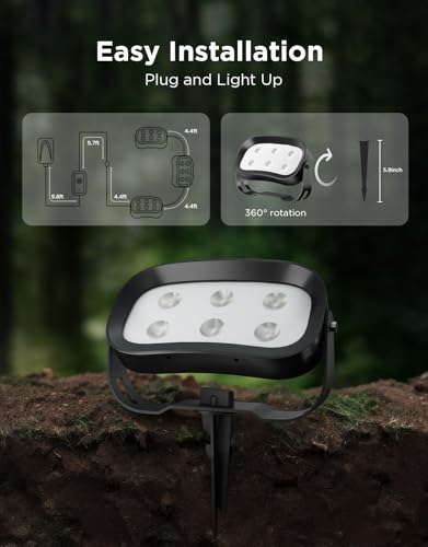Govee Outdoor Tree Lights 3-Pack, RGBWIC LED Landscape Lighting, IP67 Waterproof, Outdoor Lights for Yard Patio Garden, 66...