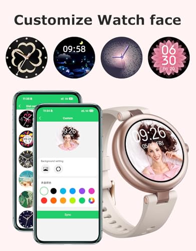 SHANG WING Fitness Tracker, Round Fitness Watches for Women with Bluetooth Call Heart Rate Monitor Sleep Tracker Calorie/S...